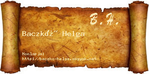 Baczkó Helga névjegykártya